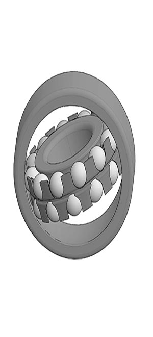 Self-aligning ball bearing - complete bearing assembly